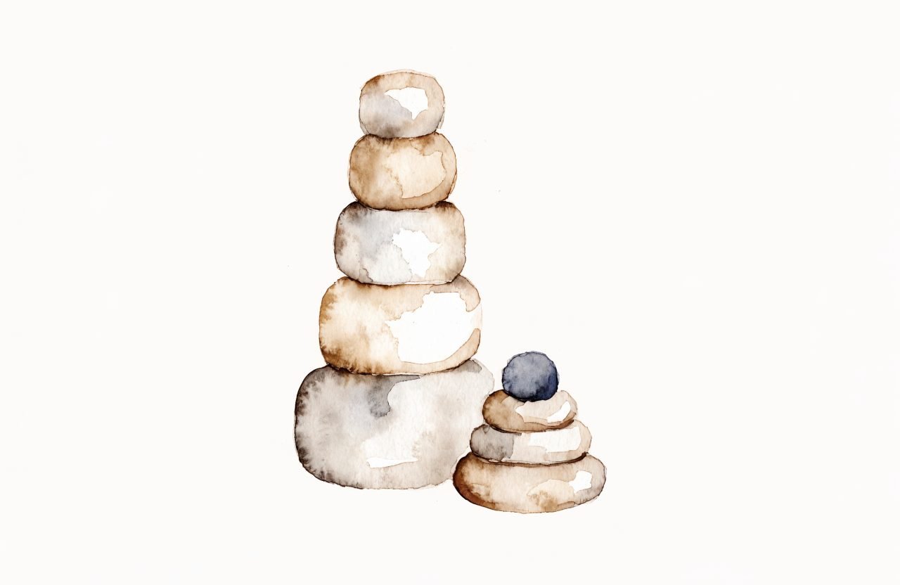Illustration à l'aquarelle : Quel jouet Montessori pour un enfant de 1 an ?