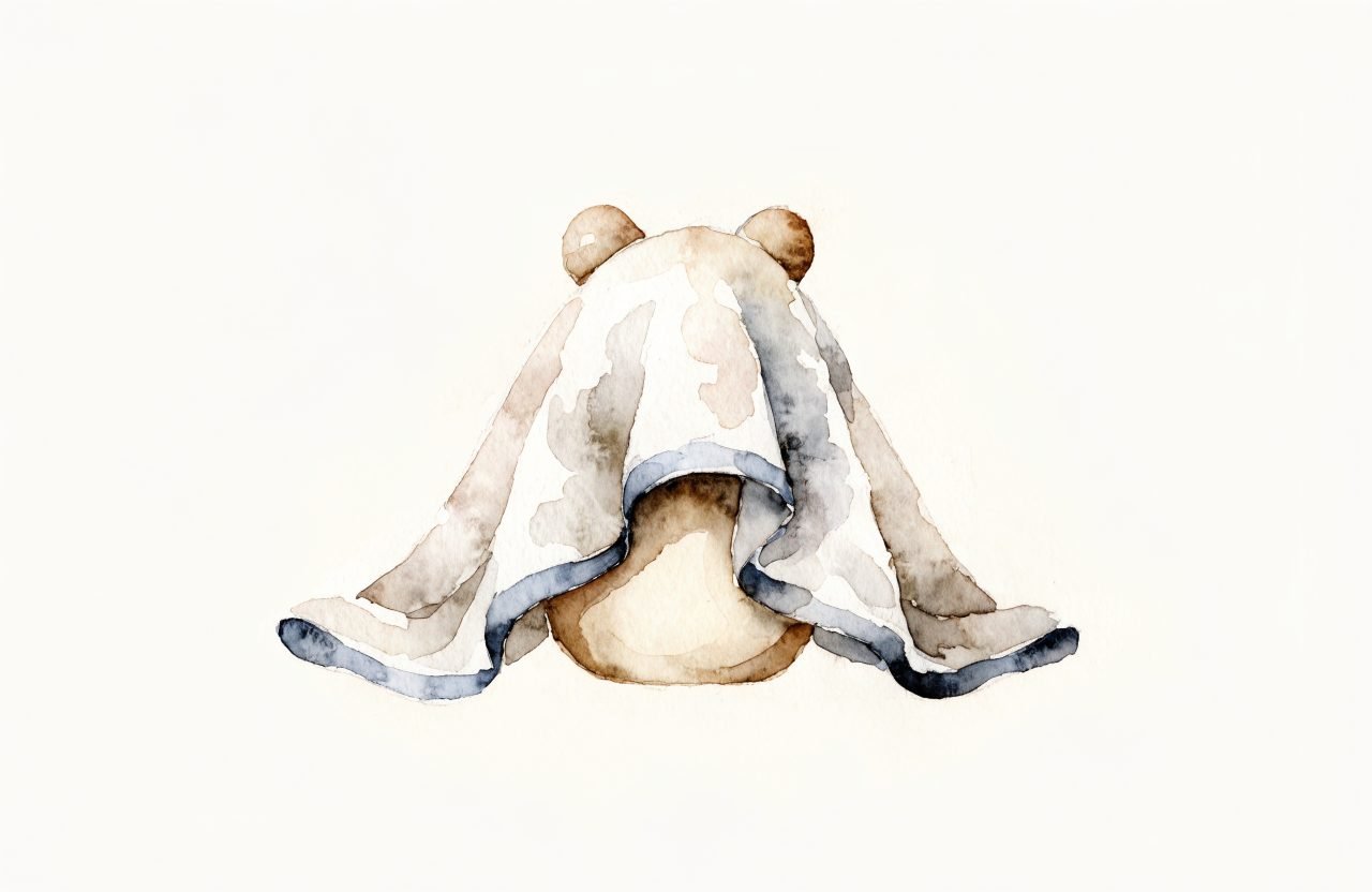 Illustration à l'aquarelle : Angoisse du 8e mois : comprendre (et accompagner) la peur de la séparation