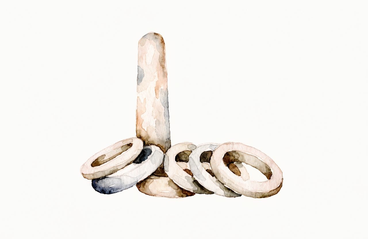 Illustration à l'aquarelle : Coordination œil-main : 5 activités ludiques pour les moins de 2 ans