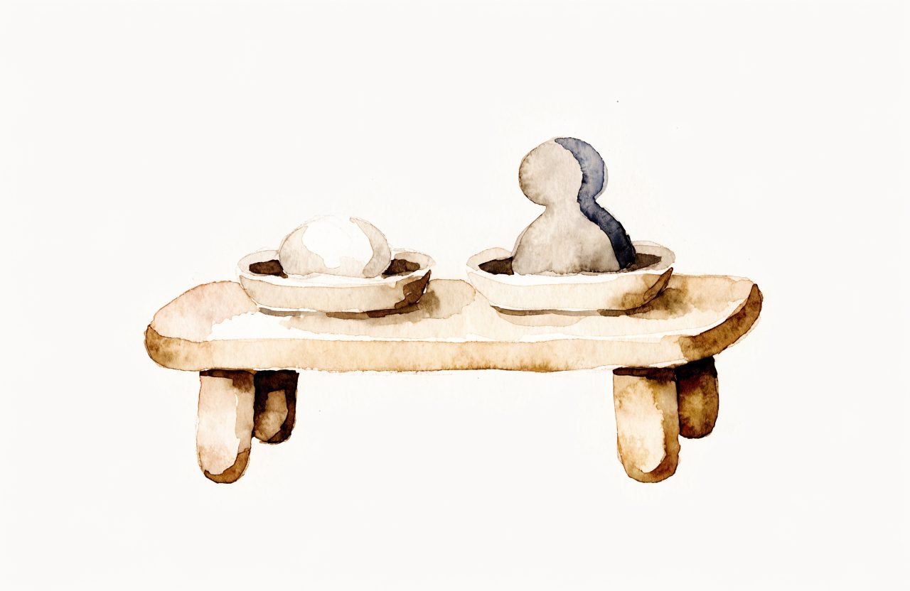 Illustration à l'aquarelle : Étagère Montessori : comment l'organiser (et combien d'activités)