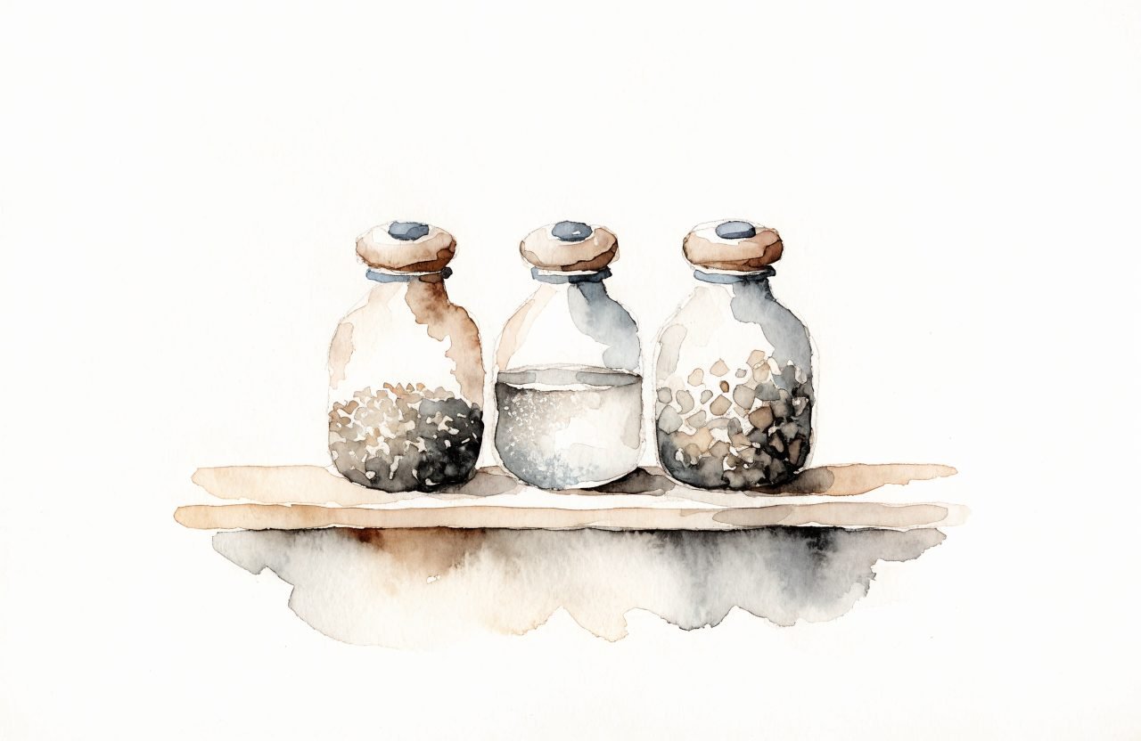 Illustration à l'aquarelle : Sac sensoriel, bouteilles sensorielles : 6 DIY pour les jours de pluie